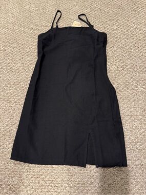 ONLY Classic Black Slip Dress with Side Slit NWT